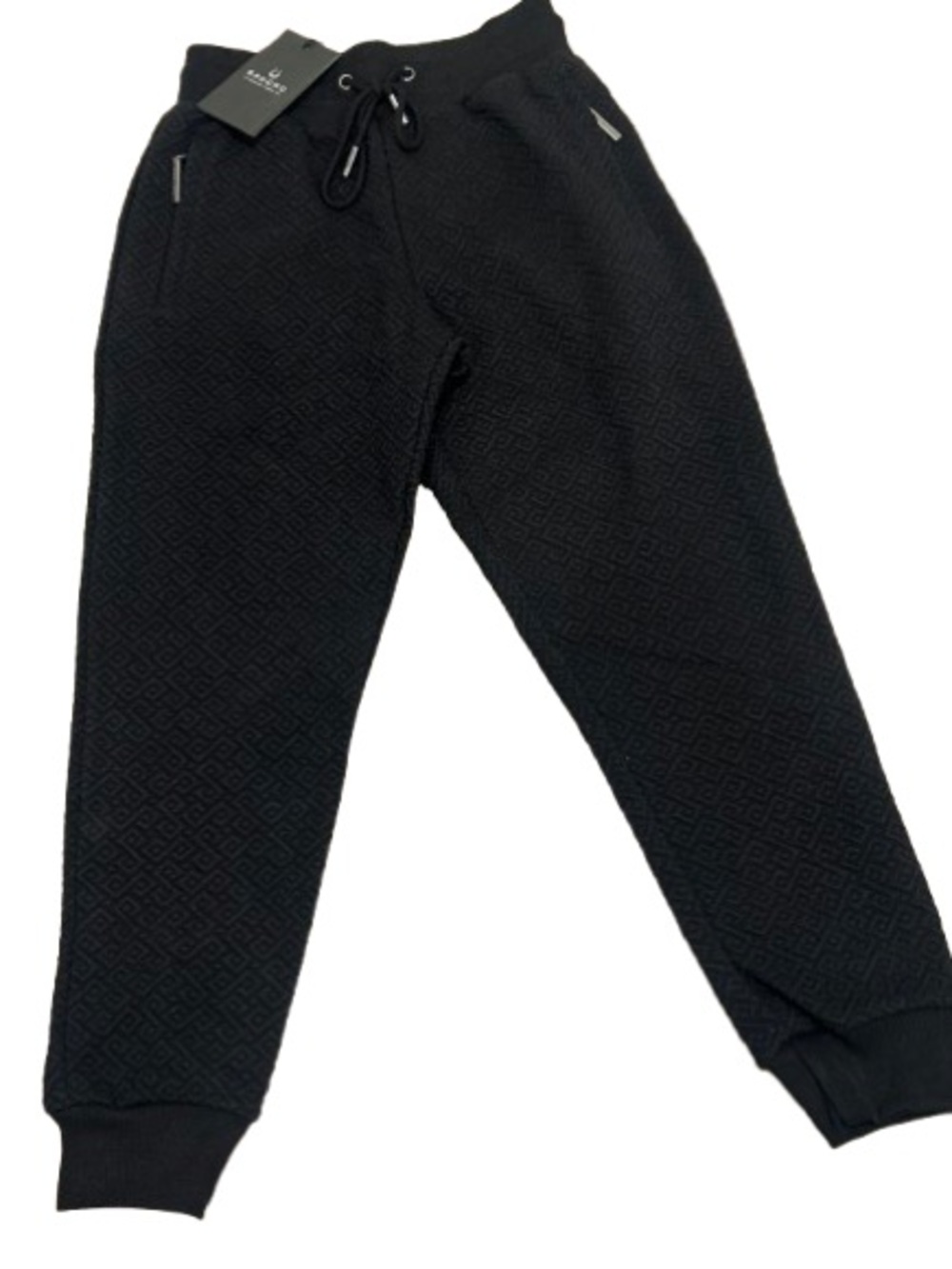 Gaucho Buenos Aires Men's Black Textured Jogger Sweatpants with Drawstring